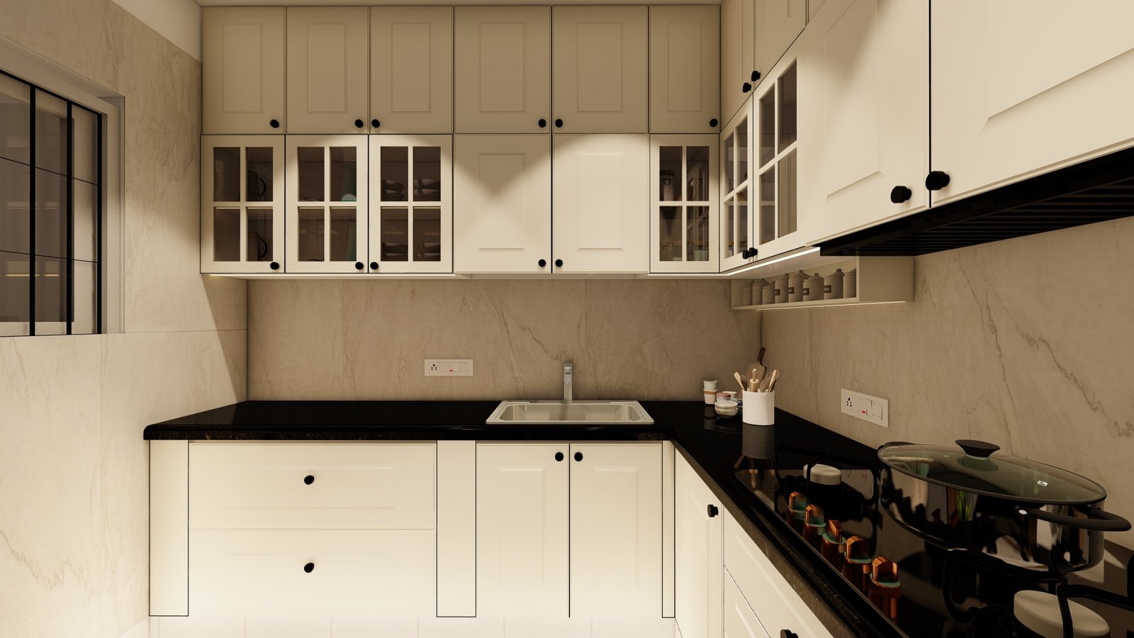 L-Shape Kitchen Design in Bangalore by ONNEXT Interios
